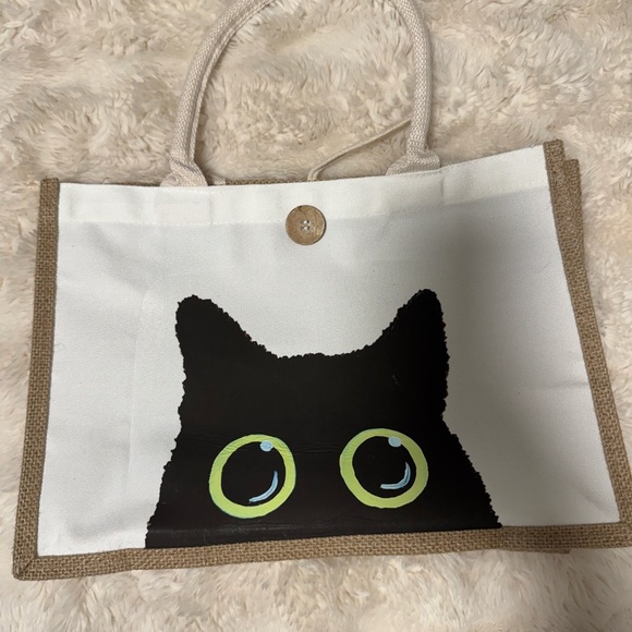 Black and White Cat Tote Bag - Picture 1 of 5